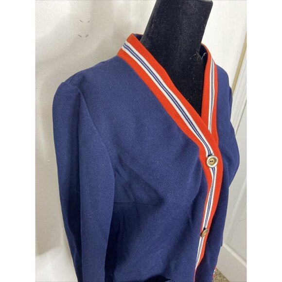 Vintage Butte Knit M/L Long Cardigan Dacron Polyester Gogo A Line Dress Mod 60s - Picture 2 of 6